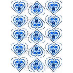 Kék szív riseliő minták