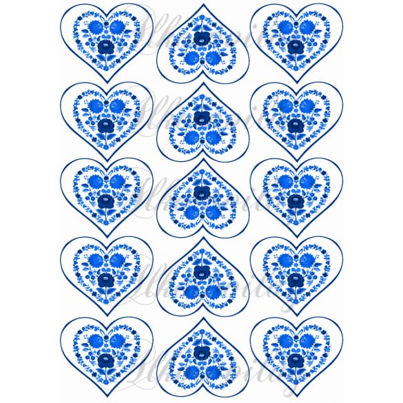 Kék szív riseliő minták