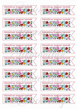 Kézműves magyar termék feliratú címkék (9x2,5 cm)