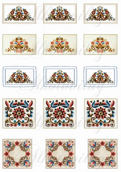 Hódmezővásárhelyi minta téglalapokban és négyzetekben