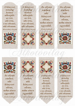 Könyvjelzők idézetekkel és hódmezővásárhelyi mintákkal