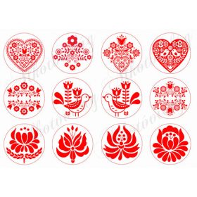 Népi motívumok pirosban