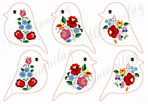 Tüneményes kismadarak kalocsai mintákkal