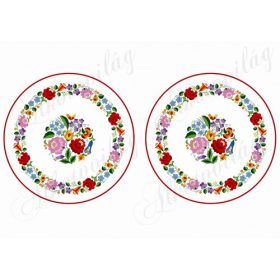 Színes kalocsai mintás körök NAGYBAN - 14 cm