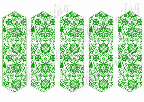 Könyvjelzők ZÖLD folk mintával