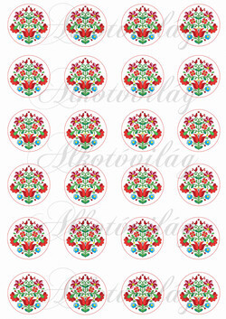 4 cm-es körök kalocsai mintával