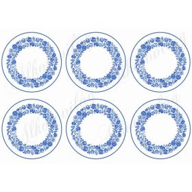 Kék kalocsai mintás körök poháralátéthez stb - 9 cm