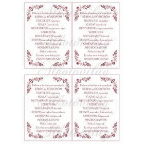 Ebben a házban idézet bordóban - 4 db