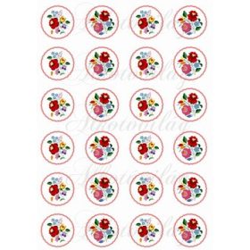 Szépséges kalocsai csokrok csavart körökben - 4 cm