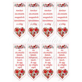 Kalocsai mintás könyvjelzők kétféle idézettel