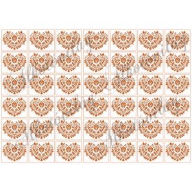 Szívek barnás árnyalatban - 4 x 3,2 cm