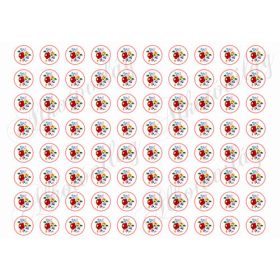 Szépséges kalocsai csokrok csavart körökben - 2 cm