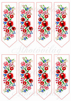 Könyvjelzők gyönyörű kalocsai mintával 2 - 13 x 4,3 cm