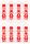 Könyvjelzők piros kalocsai mintával 13 x 4,3 cm