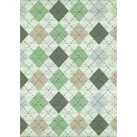 Rombusz mintás  zöldes árnyalatban