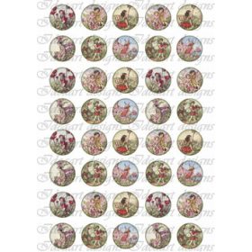 Virágtündérek 3 cm-es körökben   