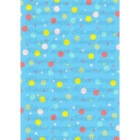 Színes pöttyök kék alapon