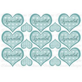 Szíves szívek kékben -szeretlek