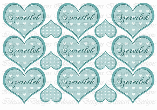 Szíves szívek kékben -szeretlek