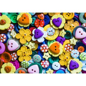 Formás gombok sárga-lilában