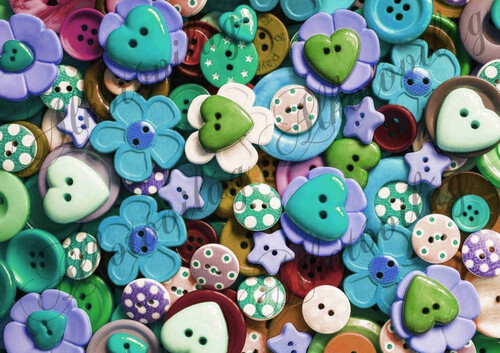 Formás gombok kék-zöldben