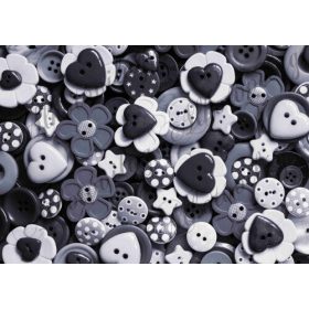 Formás gombok szürke színekkel