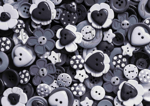 Formás gombok szürke színekkel