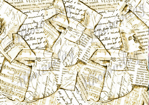 Tépett papírok szépiában