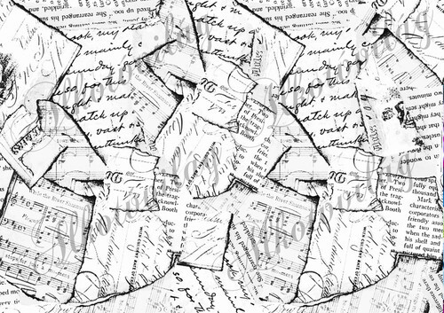 Tépett papírok fekete - fehérben