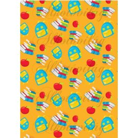   Iskolakezdés csomag majmokkal: táska-könyv sárga háttérrel