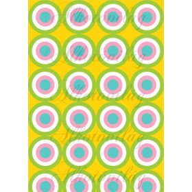 Tavaszi baglyos csomag: színes körök sárga alapon