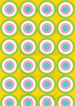 Tavaszi baglyos csomag: színes körök sárga alapon