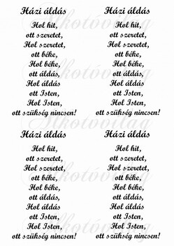 Házi ádás fekete kalocsai mintával 4 db