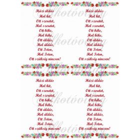 Házi áldás kalocsai mintával - piros kisebb