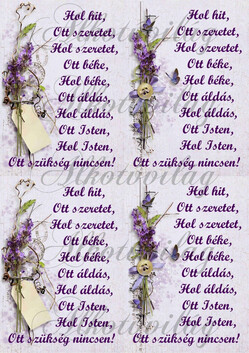 Házi áldás levendulákkal- kisebben