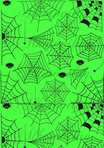 Pókhálós élénkzöld alappal