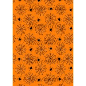 Pókhálós élénk narancs alappal