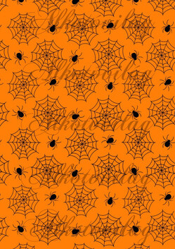 Pókhálós élénk narancs alappal