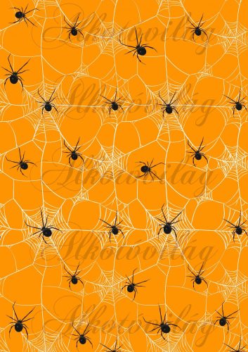 Pókhálós narancssárga alappal