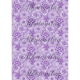   Csipkés minták áttört virágokkal- halványlila háttérrel