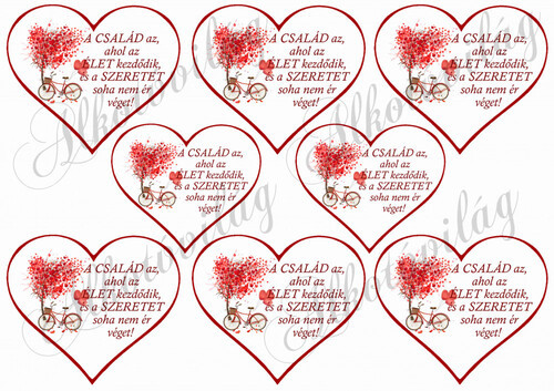 A család feliratos szív