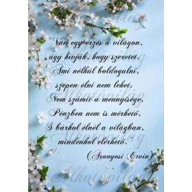 Cseresznyevirágos blokk idézettel