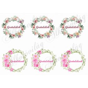 Gratulálok, gratulálunk feliratos koszorú