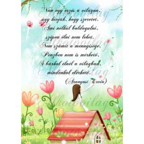 Kislányos blokk idézettel