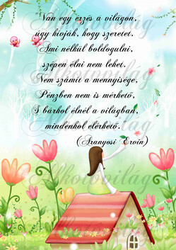 Kislányos blokk idézettel