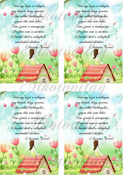 Kislányos blokk idézettel 4 db