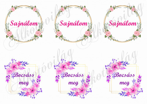 Sajnálom, Bocsáss meg feliratú koszorúk