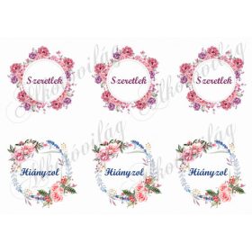 Szeretlek, hiányzol feliratos koszorúk