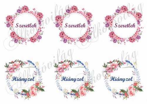 Szeretlek, hiányzol feliratos koszorúk