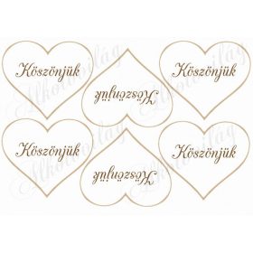 Szívek Köszönjük felirattal